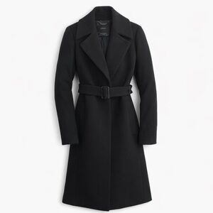 J.CREW Double Cloth Belted Wool Coat Size 2 Petite | Classic Minimalist Chic
